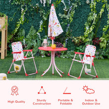 Load image into Gallery viewer, 4-Piece Kids Portable Folding Table and Chair Set with Removable Adjustable Umbrella - Adler's Store