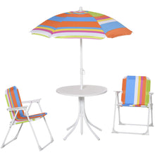 Load image into Gallery viewer, 4-Piece Kids Portable Folding Table and Chair Set with Removable Adjustable Umbrella - Adler's Store