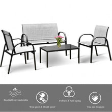 Load image into Gallery viewer, 4 Piece Patio Furniture Set with Glass Top Coffee Table - Adler's Store