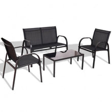 Load image into Gallery viewer, 4 Piece Patio Furniture Set with Glass Top Coffee Table - Adler's Store