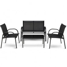 Load image into Gallery viewer, 4 Piece Patio Furniture Set with Glass Top Coffee Table - Adler's Store