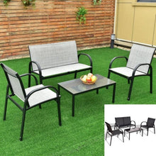 Load image into Gallery viewer, 4 Piece Patio Furniture Set with Glass Top Coffee Table - Adler's Store