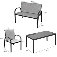 Load image into Gallery viewer, 4 Piece Patio Furniture Set with Glass Top Coffee Table - Adler's Store