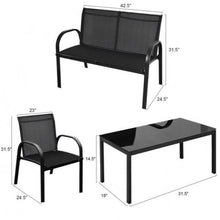 Load image into Gallery viewer, 4 Piece Patio Furniture Set with Glass Top Coffee Table - Adler's Store