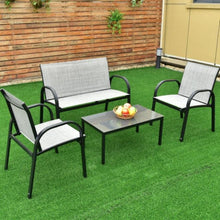 Load image into Gallery viewer, 4 Piece Patio Furniture Set with Glass Top Coffee Table - Adler's Store