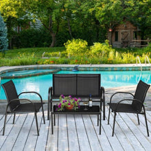 Load image into Gallery viewer, 4 Piece Patio Furniture Set with Glass Top Coffee Table - Adler's Store