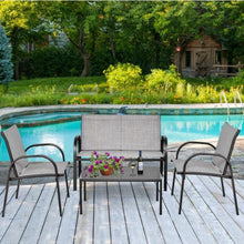 Load image into Gallery viewer, 4 Piece Patio Furniture Set with Glass Top Coffee Table - Adler's Store