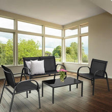Load image into Gallery viewer, 4 Piece Patio Furniture Set with Glass Top Coffee Table - Adler's Store