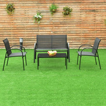 Load image into Gallery viewer, 4 Piece Patio Furniture Set with Glass Top Coffee Table - Adler's Store