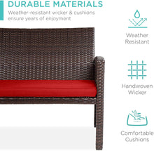 Load image into Gallery viewer, 4-Piece Wicker Conversation Patio Furniture Set with Tempered Glass Tabletop - Adler's Store