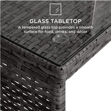 Load image into Gallery viewer, 4-Piece Wicker Conversation Patio Furniture Set with Tempered Glass Tabletop - Adler's Store