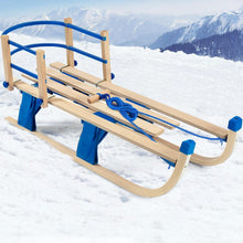 Load image into Gallery viewer, 47 Inches Foldable Children's Snow Sled with Detachable Back Support - Adler's Store