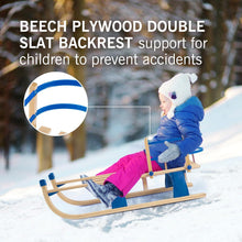 Load image into Gallery viewer, 47 Inches Foldable Children's Snow Sled with Detachable Back Support - Adler's Store
