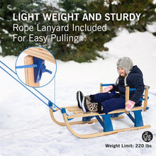 Load image into Gallery viewer, 47 Inches Foldable Children's Snow Sled with Detachable Back Support - Adler's Store