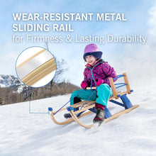 Load image into Gallery viewer, 47 Inches Foldable Children's Snow Sled with Detachable Back Support - Adler's Store