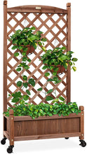 Load image into Gallery viewer, 48 Inch Wooden Lattice Trellis and Planter Box - Adler's Store