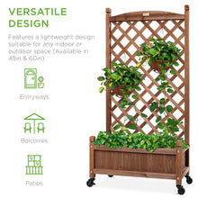 Load image into Gallery viewer, 48 Inch Wooden Lattice Trellis and Planter Box - Adler's Store