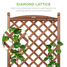 Load image into Gallery viewer, 48 Inch Wooden Lattice Trellis and Planter Box - Adler's Store