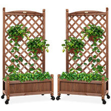 Load image into Gallery viewer, 48 Inch Wooden Lattice Trellis and Planter Box - Adler's Store