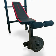 Load image into Gallery viewer, Weight Bench Combo Home Gym with 90lb Vinyl Weight Set and Leg Developer