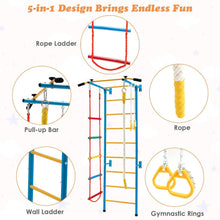 Load image into Gallery viewer, 5 in 1 Indoor Kids Playground with Wall Ladder Rope and Gymnastic Rings - Adler's Store
