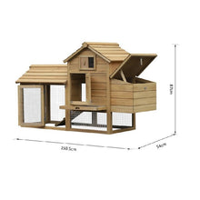 Load image into Gallery viewer, 59 Inch Wooden Chicken Coop Hen House with Nesting Box and Run - Adler's Store