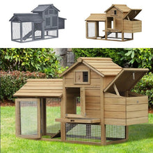 Load image into Gallery viewer, 59 Inch Wooden Chicken Coop Hen House with Nesting Box and Run - Adler's Store