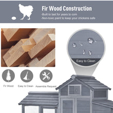 Load image into Gallery viewer, 59 Inch Wooden Chicken Coop Hen House with Nesting Box and Run - Adler's Store