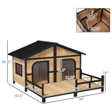 Load image into Gallery viewer, 59 x 64 x 39 Inch Wooden Cabin Style Dog House for Small and Medium Dogs - Adler's Store