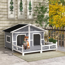 Load image into Gallery viewer, 59 x 64 x 39 Inch Wooden Cabin Style Dog House for Small and Medium Dogs - Adler's Store