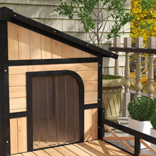 Load image into Gallery viewer, 59 x 64 x 39 Inch Wooden Cabin Style Dog House for Small and Medium Dogs - Adler's Store
