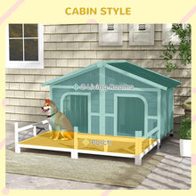 Load image into Gallery viewer, 59 x 64 x 39 Inch Wooden Cabin Style Dog House for Small and Medium Dogs - Adler's Store