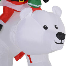 Load image into Gallery viewer, 6 Foot Light Up Inflatable Santa Claus and Polar Bear Holiday Decor - Adler's Store