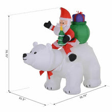 Load image into Gallery viewer, 6 Foot Light Up Inflatable Santa Claus and Polar Bear Holiday Decor - Adler's Store