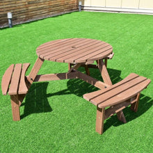 Load image into Gallery viewer, 6-Person Fir Wood Picnic Table with Umbrella Hole - Adler's Store