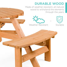 Load image into Gallery viewer, 6-Person Fir Wood Picnic Table with Umbrella Hole - Adler's Store