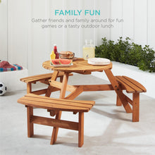 Load image into Gallery viewer, 6-Person Fir Wood Picnic Table with Umbrella Hole - Adler's Store