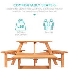 Load image into Gallery viewer, 6-Person Fir Wood Picnic Table with Umbrella Hole - Adler's Store