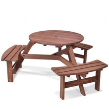 Load image into Gallery viewer, 6-Person Fir Wood Picnic Table with Umbrella Hole - Adler's Store
