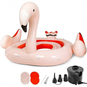 6-Person Floating Flamingo with Electric Pump - Adler's Store