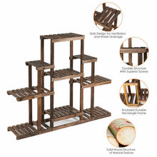 Load image into Gallery viewer, 6-Tier Wood Pot Stand Display Rack with Multi-Level Storage Shelves - Adler's Store