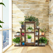 Load image into Gallery viewer, 6-Tier Wood Pot Stand Display Rack with Multi-Level Storage Shelves - Adler's Store