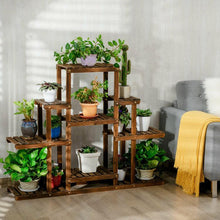 Load image into Gallery viewer, 6-Tier Wood Pot Stand Display Rack with Multi-Level Storage Shelves - Adler's Store
