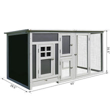 Load image into Gallery viewer, 63 inch Fir Wood Chicken Coop with Run and Nesting Box - Adler's Store