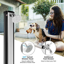 Load image into Gallery viewer, 7 Foot Solar Heated Shower with Shower Head and Foot Spigot - Adler's Store