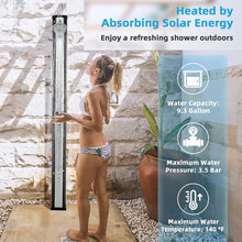 Load image into Gallery viewer, 7 Foot Solar Heated Shower with Shower Head and Foot Spigot - Adler's Store