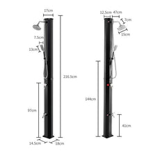 Load image into Gallery viewer, 7 Foot Solar Heated Shower with Shower Head and Foot Spigot - Adler's Store