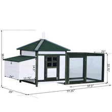 Load image into Gallery viewer, 77 Inch Chicken Coop with 2-Part Nesting Box and Run - Adler's Store