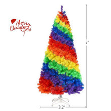 Load image into Gallery viewer, 7Ft Rainbow Swirl Artificial PVC Christmas Tree with Metal Stand - Adler's Store