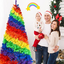 Load image into Gallery viewer, 7Ft Rainbow Swirl Artificial PVC Christmas Tree with Metal Stand - Adler's Store